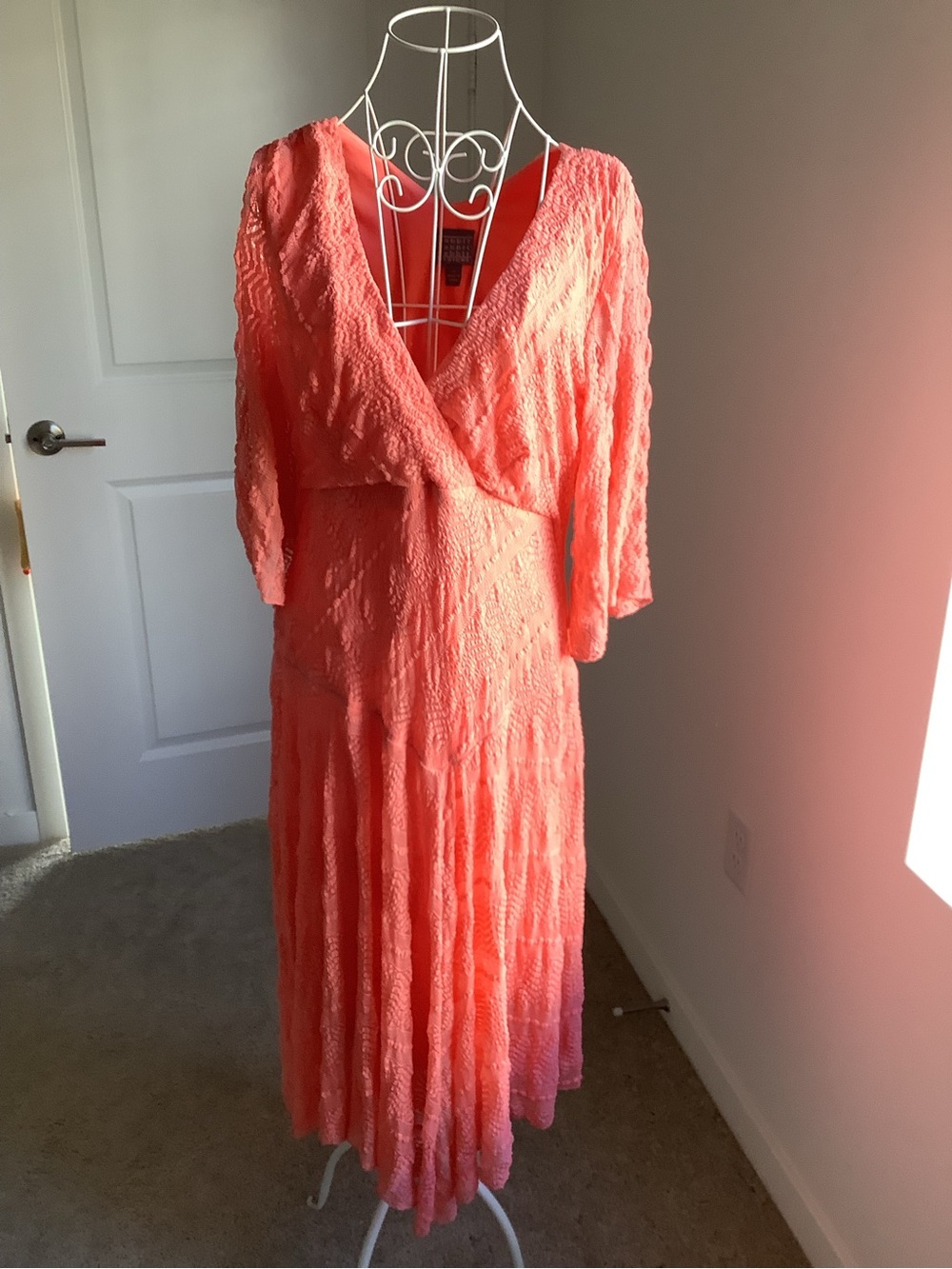 Rabbit Rabbit Rabbit Coral Maxi Dress with V-Neck